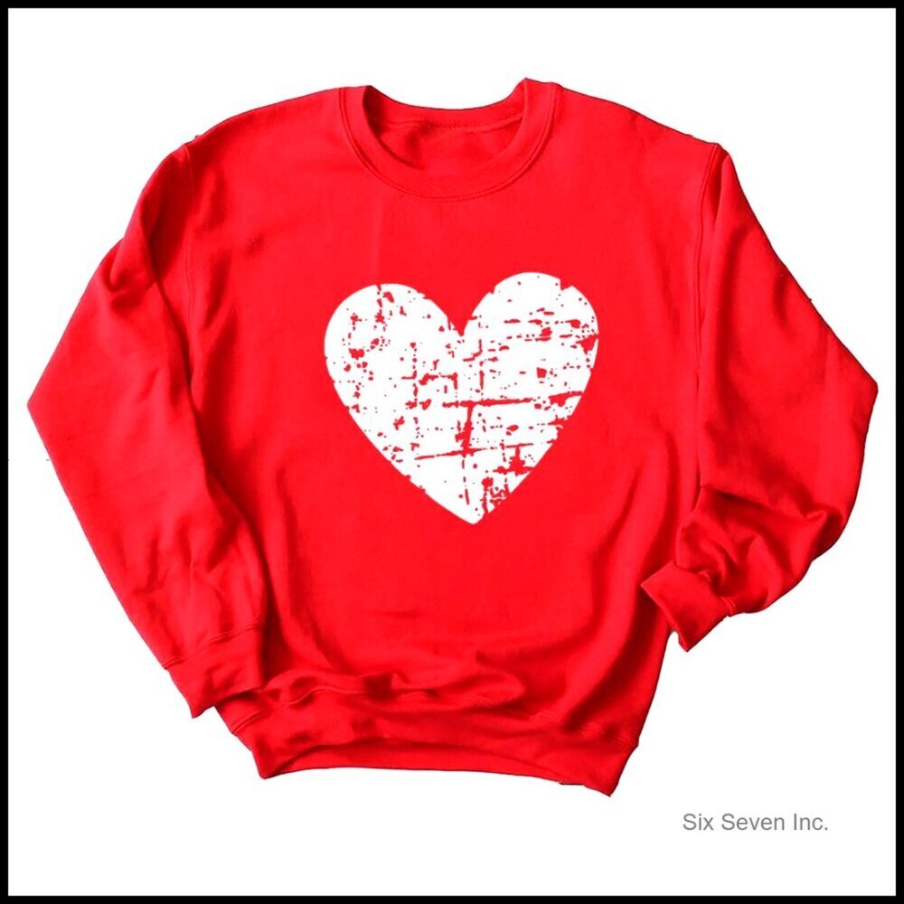 Leopard Love Heart Print Sweatshirt Cute Valentine's Day Gift Casual Wear